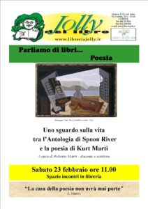 Parliamo di libri "Uno sguardo sulla vita tra l'Antologia di Spoon River e la poesia di Kurt Marti" @ Libreria Jolly del Libro | Verona | Veneto | Italia